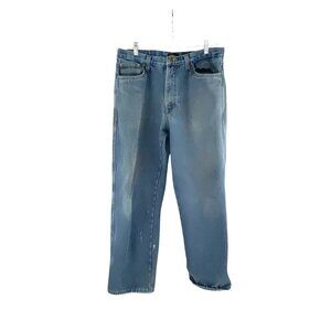 Stanley Mens Mid-Rise Straight-Leg Blue Jeans 36x32 Denim Casual Distressed Work